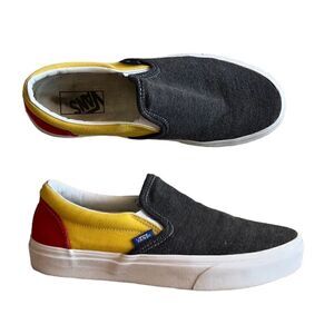 Vans Classic Coastal Grey Yellow Sneakers Size 8
